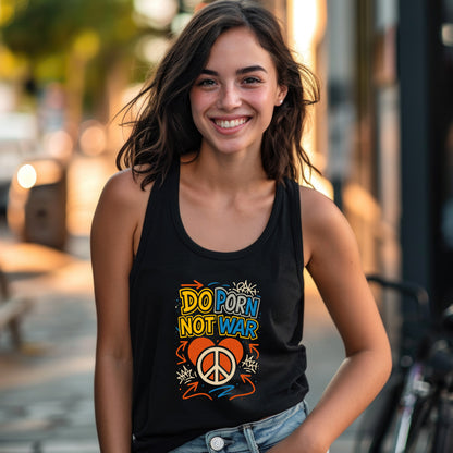 Do Porn Not War Peace Symbol Graphic Tank Top product