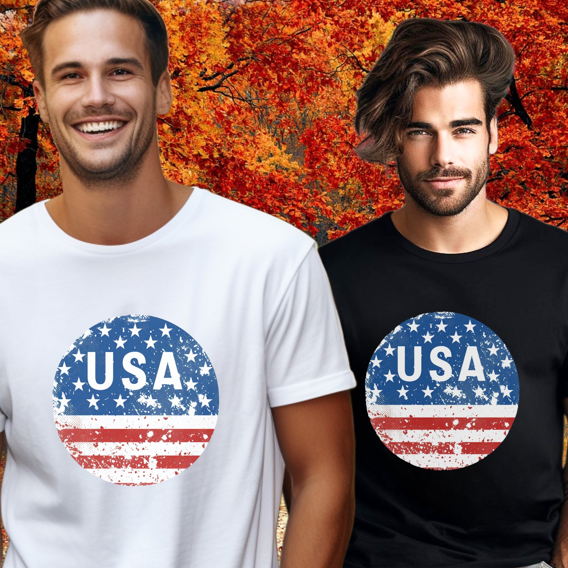 Vintage USA Flag Design Graphic T-shirt product type