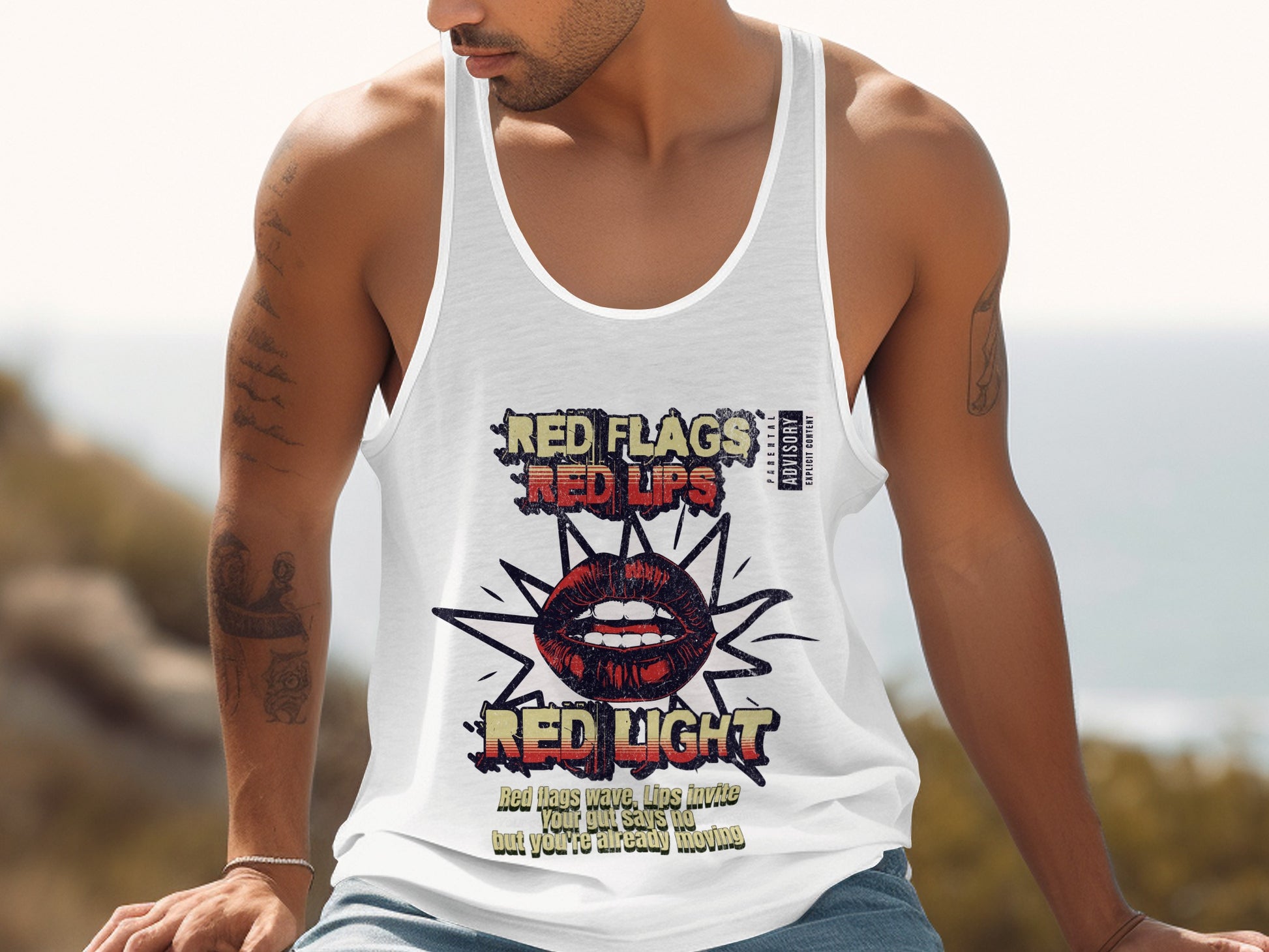 Red Flags Red Lips Red Light Tank Top product