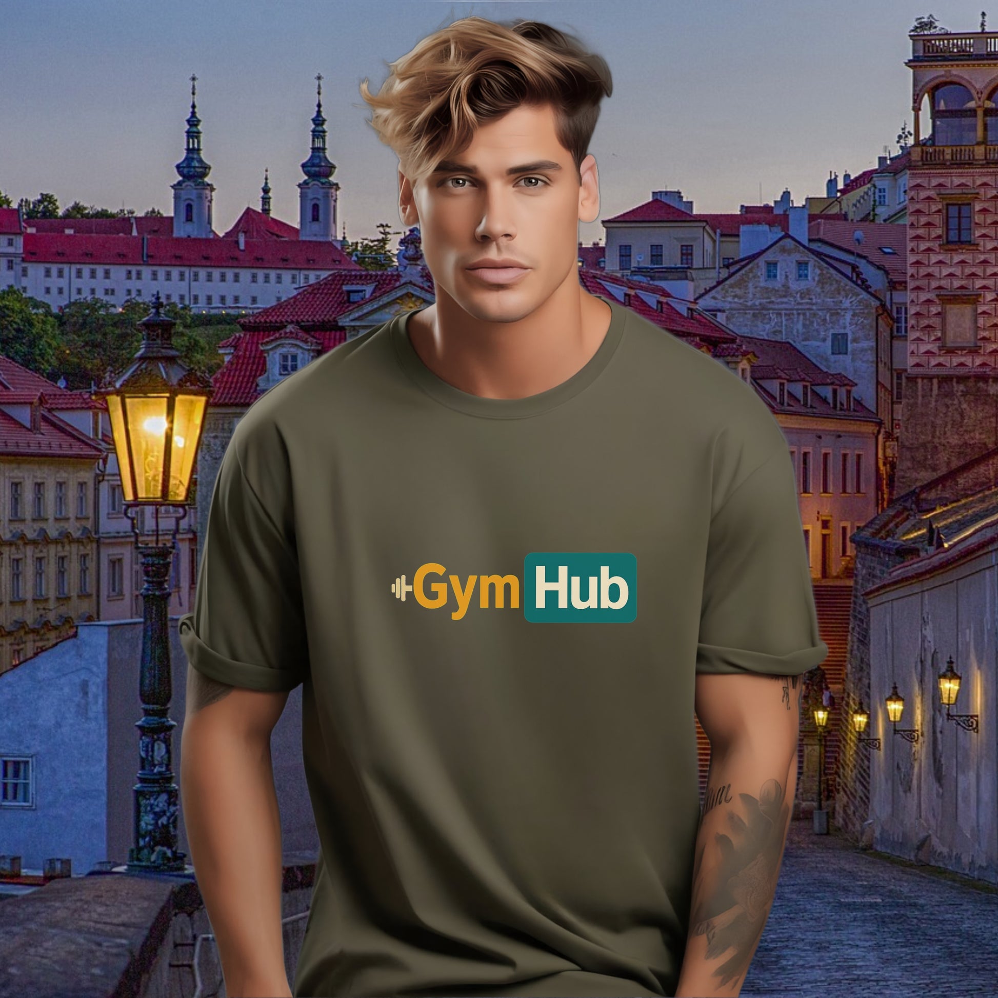 Gym Hub Logo Print Street Style T-Shirt product