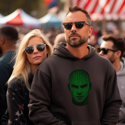 Stylish Cyberpunk Hoodie with Unique Green Graphics