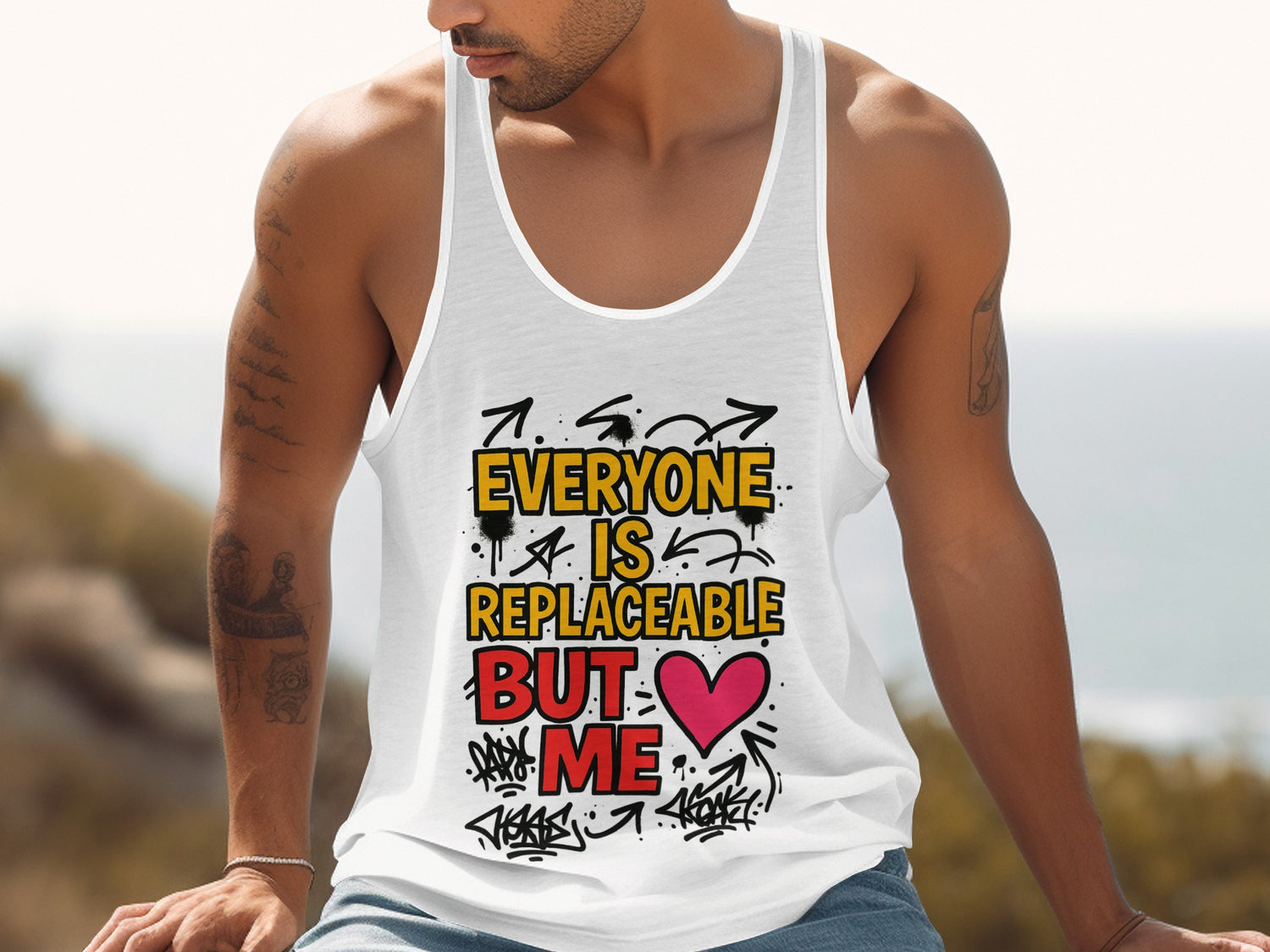 Everyone Is Replaceable But Me Heart Tank Top Product