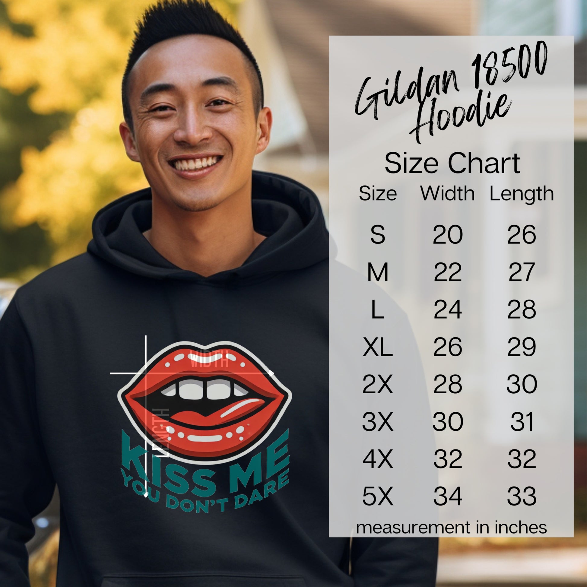 Kiss Me You Don't Dare Gildan 18500 Hoodie product type