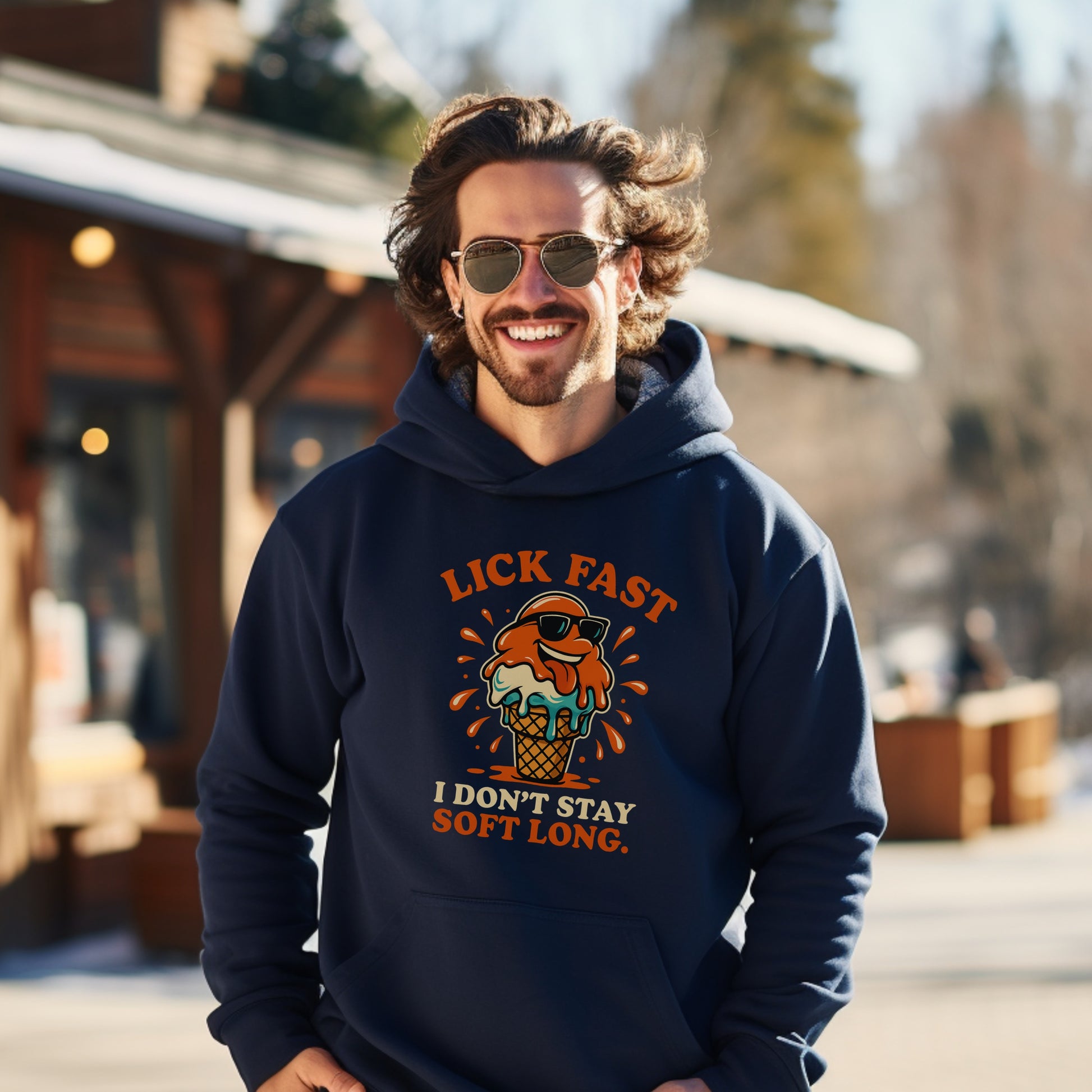 Lick Fast I Don't Stay Soft Long Hoodie for Humorous Style
