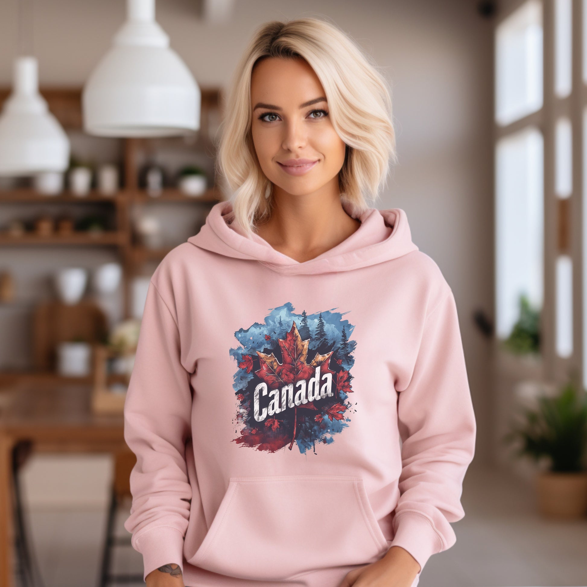 Stylish Canada Design Pink Hoodie product