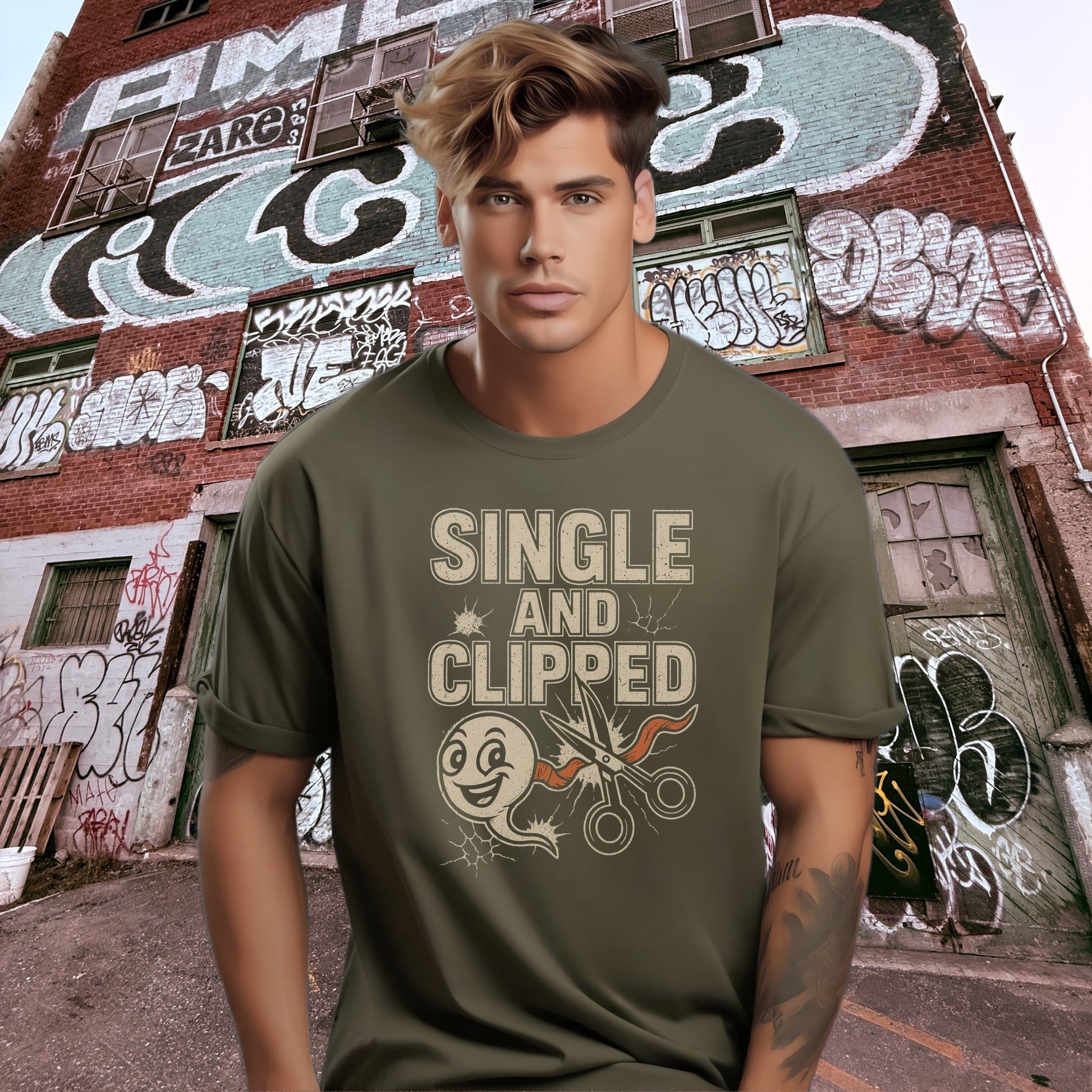 Single And Clipped Graphic Short Sleeve T-Shirt product