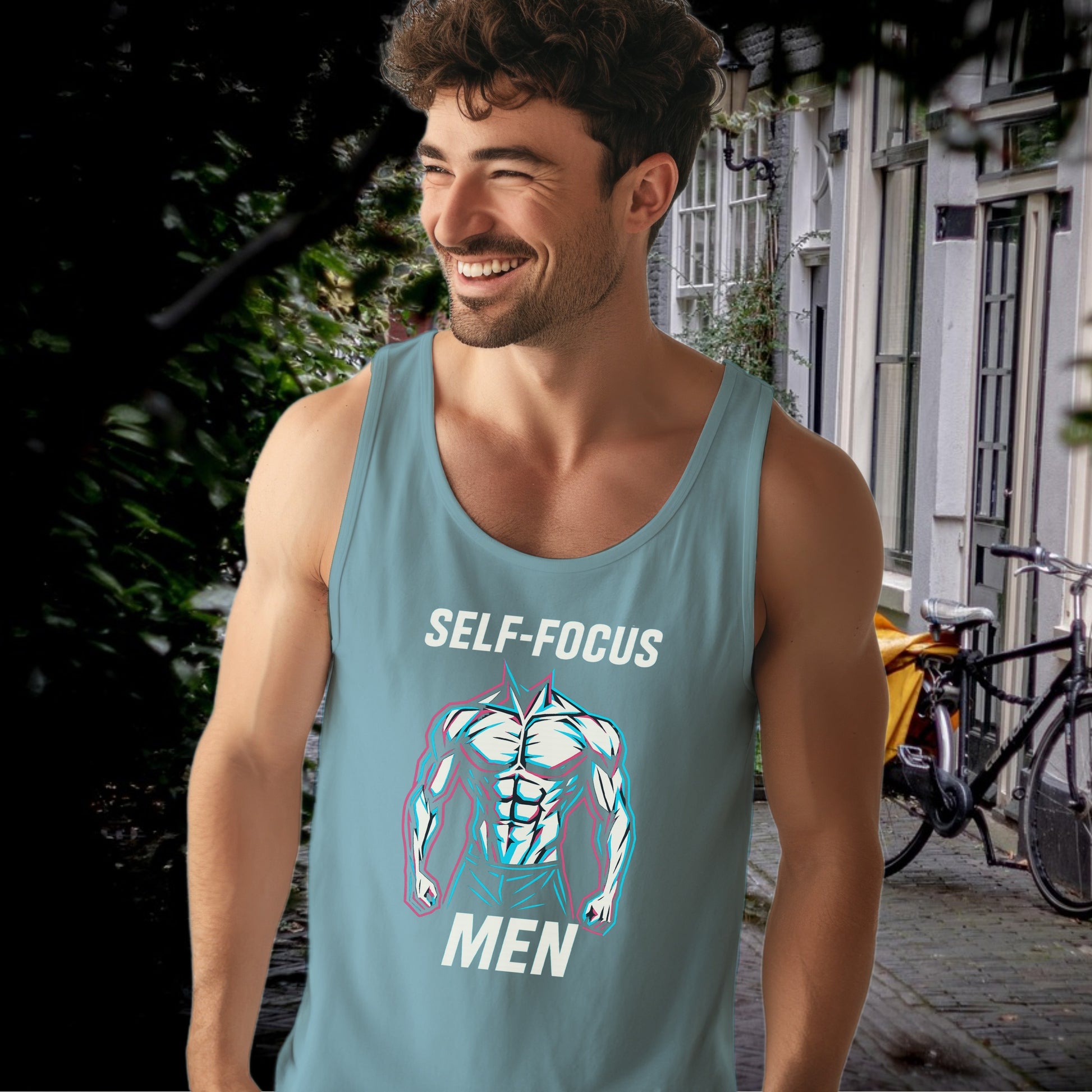 Self-Focus Men Motivational Graphic Tank Top product type