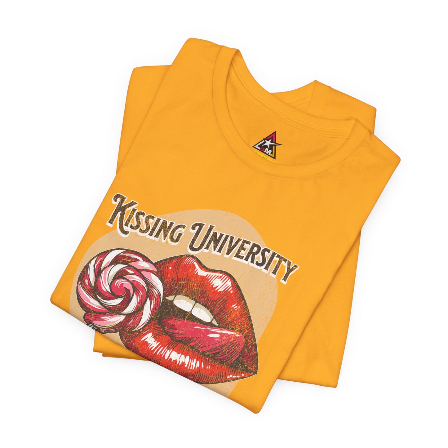 Kissing University Graphic T-Shirt | Sweetest Temptation Tee | Flirty Retro Streetwear Shirt