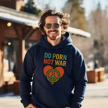 Do Porn Not War Peace Sign Graphic Hoodie product