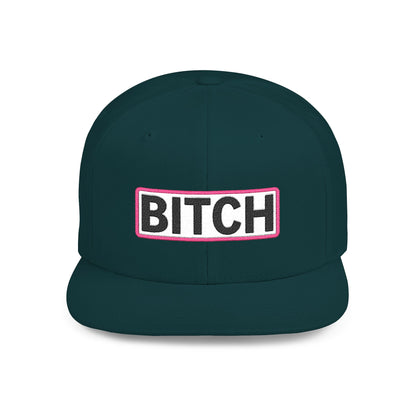BITCH Embroidered Snapback Hat | Funny Statement Cap | Bold Streetwear Flat Bill | Conversation Starter Gift