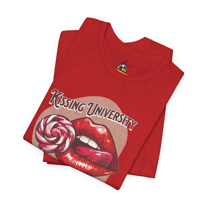 Kissing University Graphic T-Shirt | Sweetest Temptation Tee | Flirty Retro Streetwear Shirt