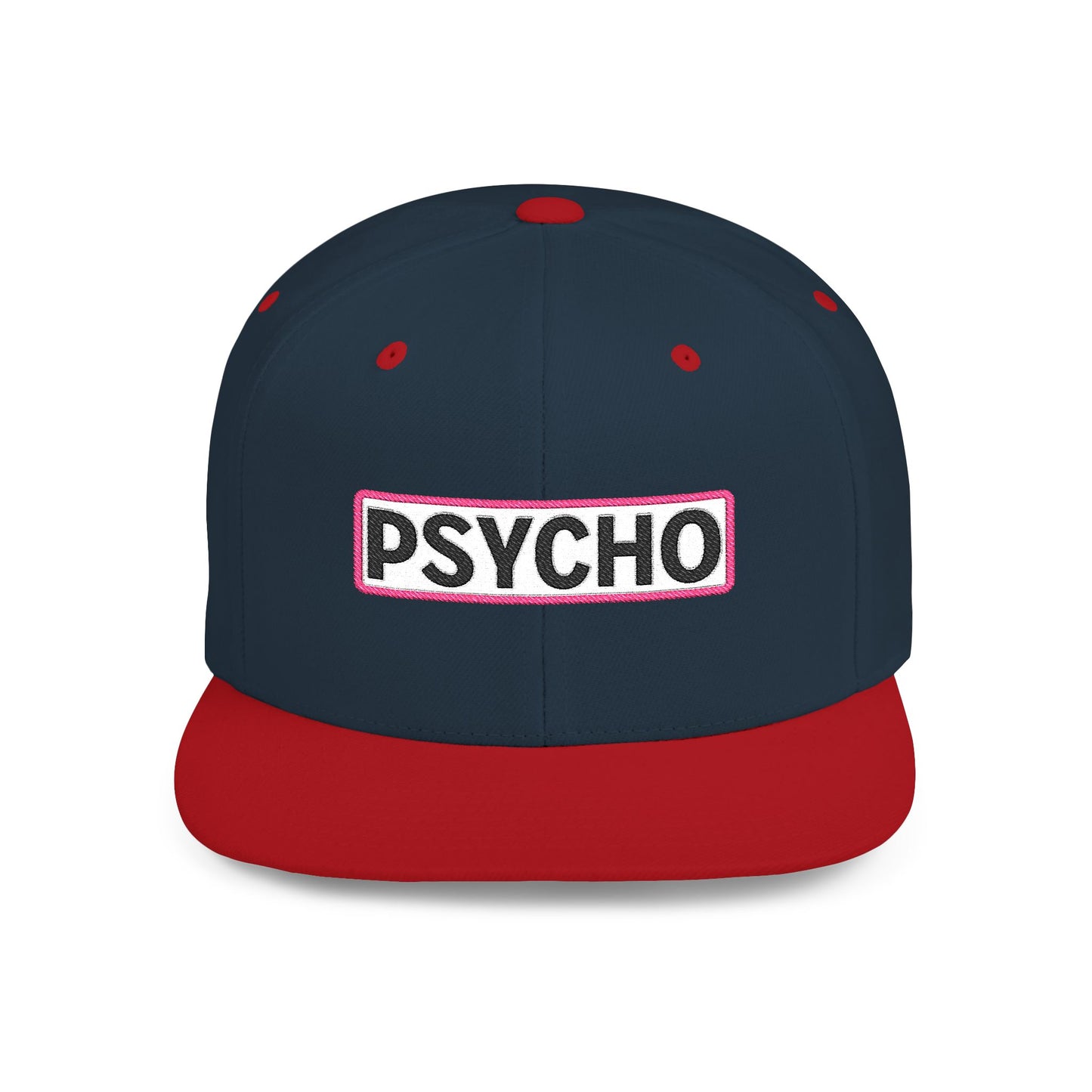 PSYCHO Embroidered Snapback Hat | Funny Statement Cap | Bold Streetwear Flat Bill | Conversation Starter Gift