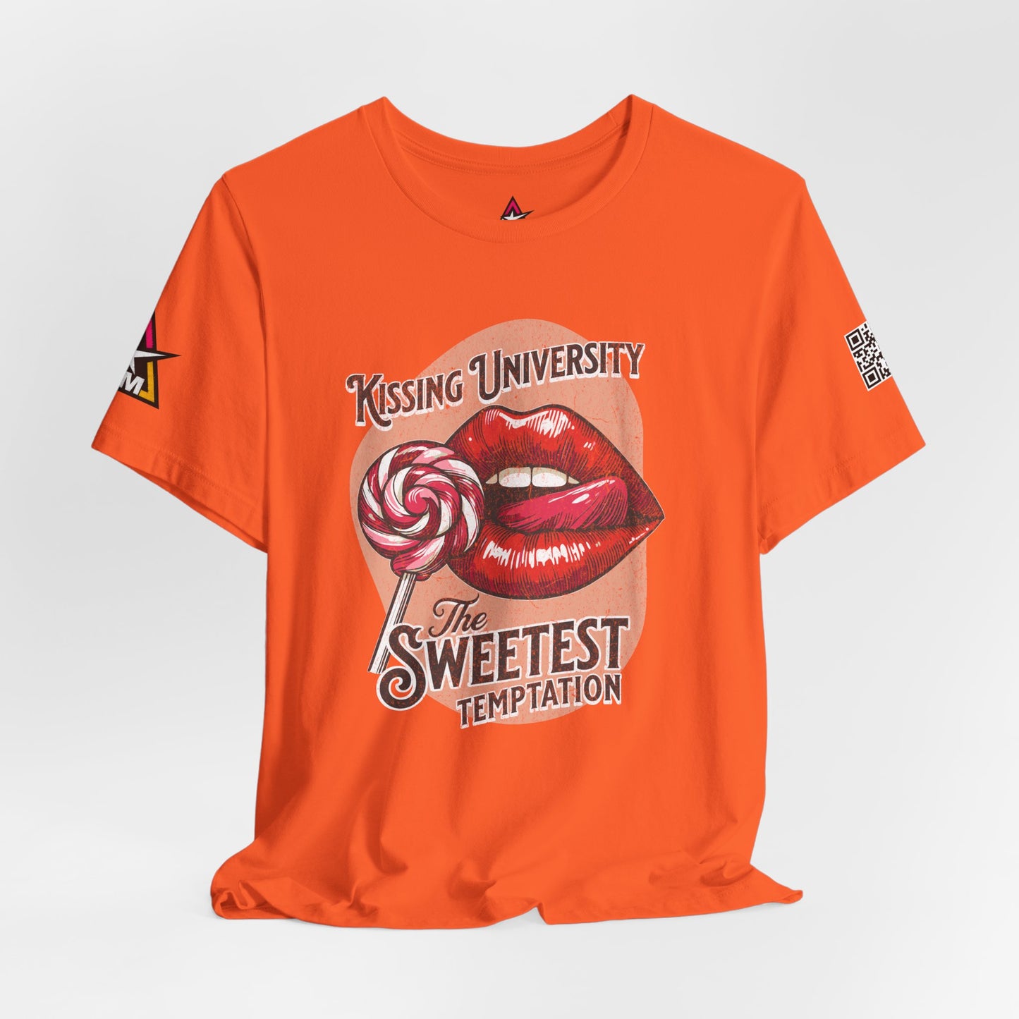 Kissing University Graphic T-Shirt | Sweetest Temptation Tee | Flirty Retro Streetwear Shirt