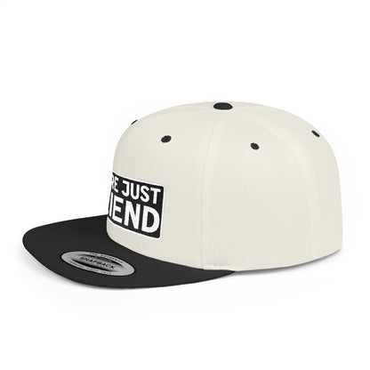 WE'RE JUST FRIENDS Embroidered Snapback Hat | Funny Friend Zone Cap | Sarcastic Streetwear Hat | Conversation Starter Gift