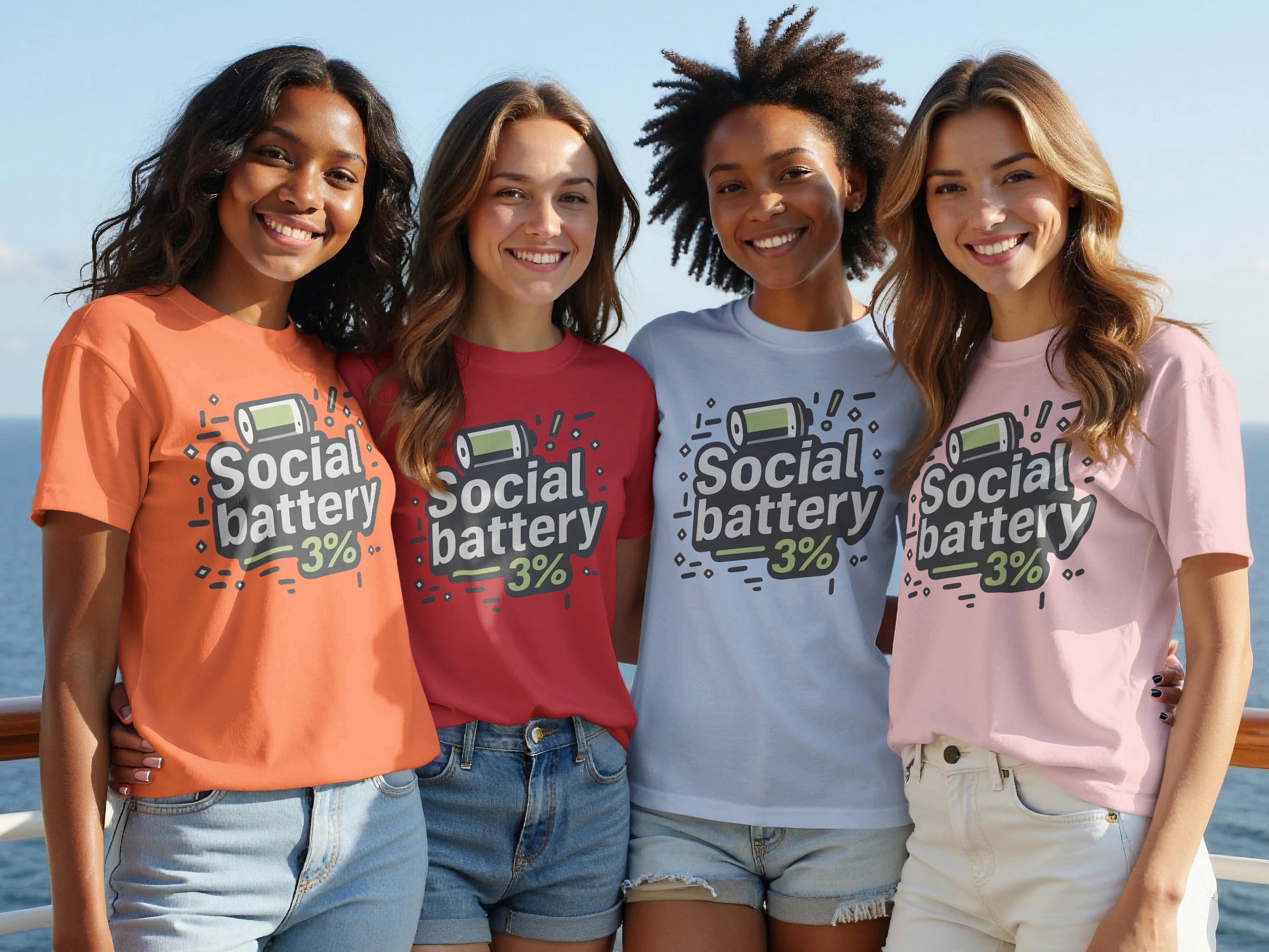 Social Battery 3 Percent Graphic T-Shirt