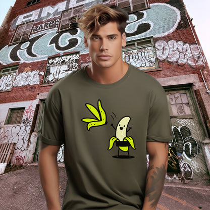 Funny Graphic Tee with Dancing Banana Character Design