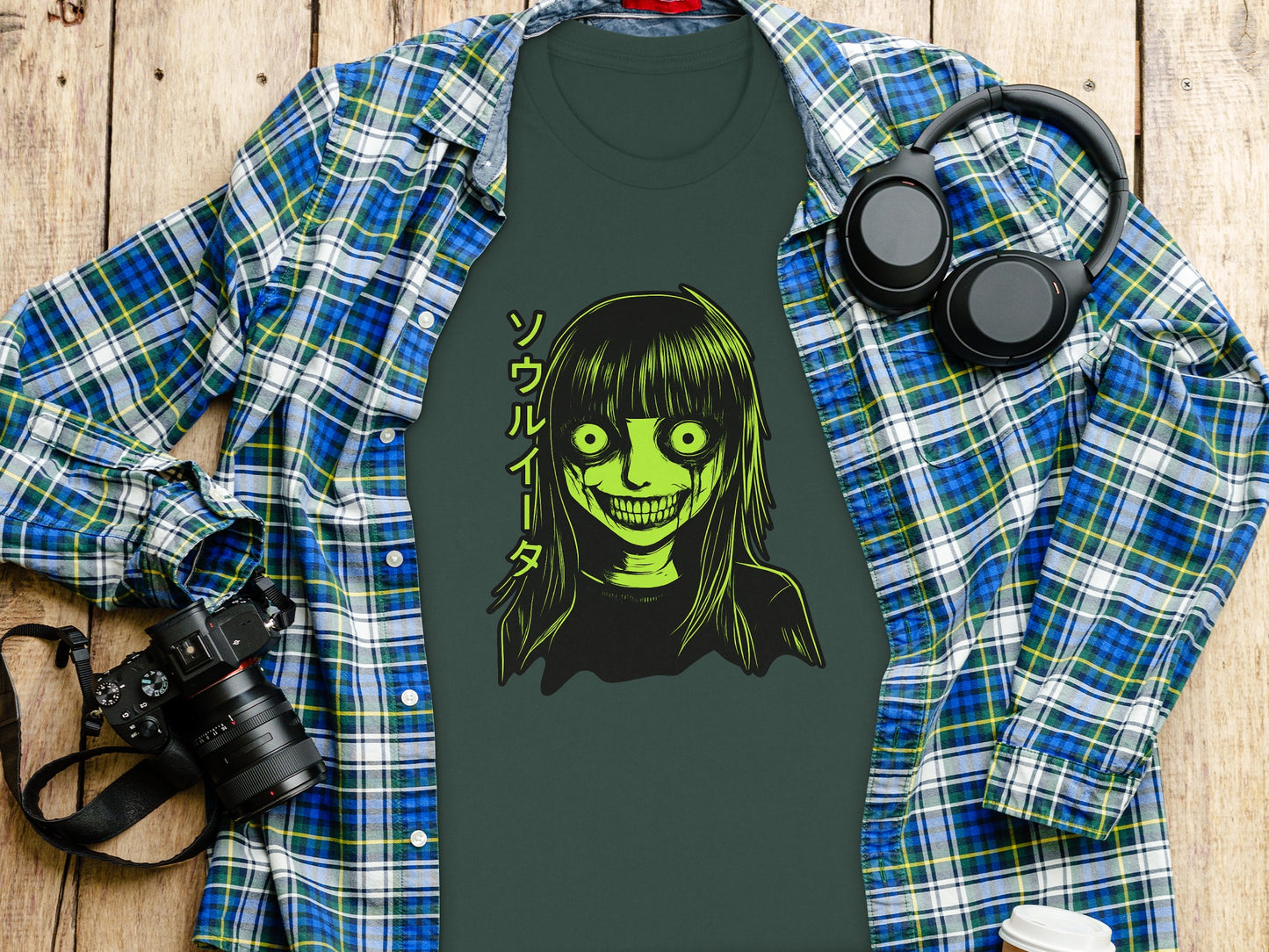 Creepy Anime Character Design Halloween T-Shirt
