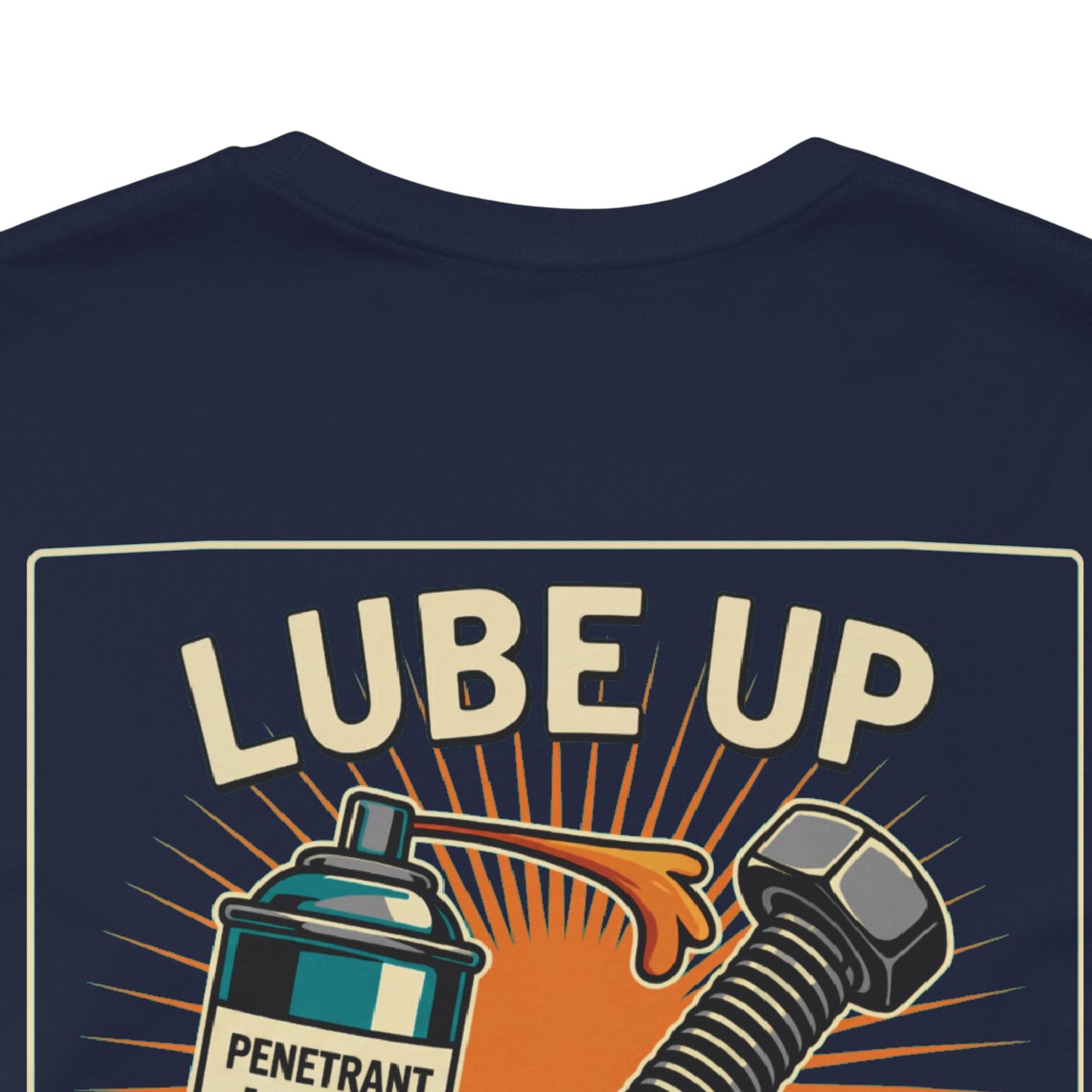 LUBE UP BEFORE SCREWING Graphic T-Shirt | Funny Mechanic Tee | Dirty Garage Humor Shirt | Vintage Automotive Tee