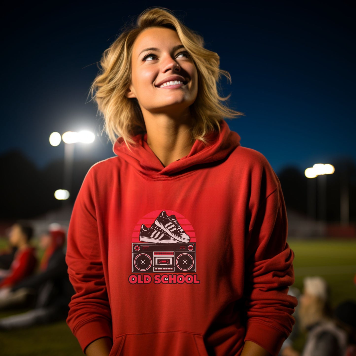 Retro Sneakers Boombox Old School Hoodie