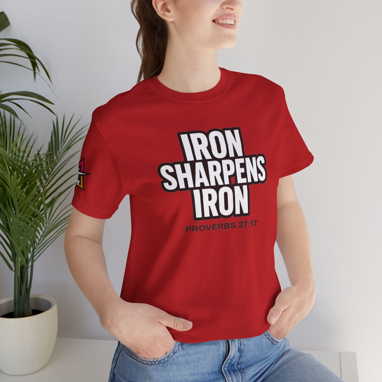 Iron Sharpens Iron Graphic T-Shirt | Proverbs 27:17 Christian Tee | Faith & Strength Streetwear
