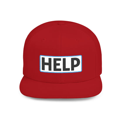 HELP Embroidered Snapback Hat | Funny Trucker Cap | Sarcastic Streetwear Hat | Festival & Everyday Cap Gift