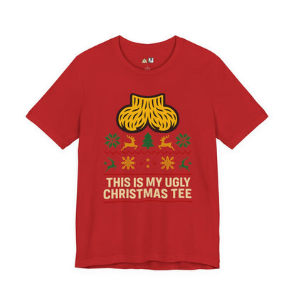 This Is My Ugly Christmas Tee Bold Reindeer & Gold Balls Ornament Holiday T-Shirt