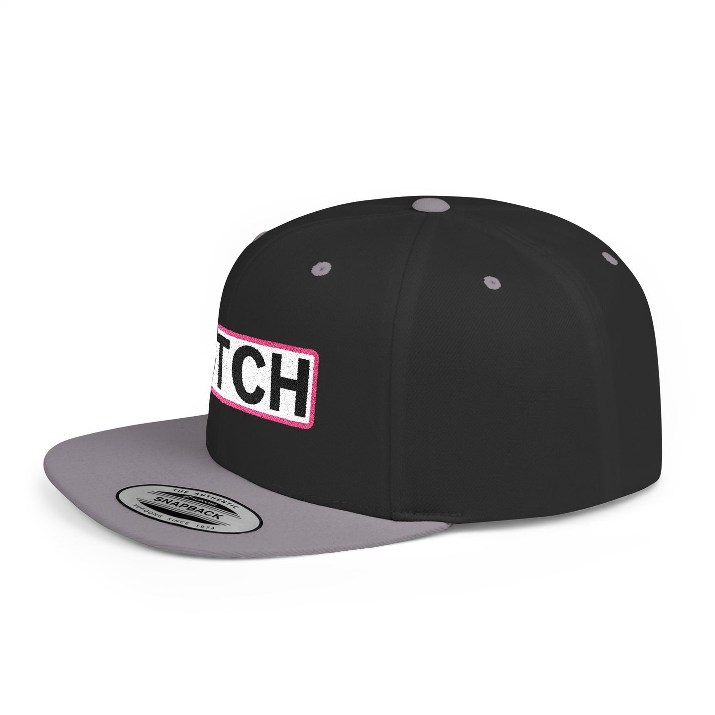 BITCH Embroidered Snapback Hat | Funny Statement Cap | Bold Streetwear Flat Bill | Conversation Starter Gift