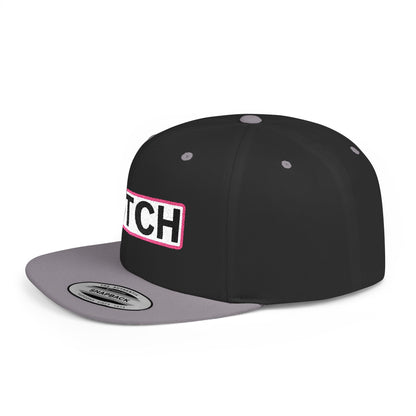 BITCH Embroidered Snapback Hat | Funny Statement Cap | Bold Streetwear Flat Bill | Conversation Starter Gift