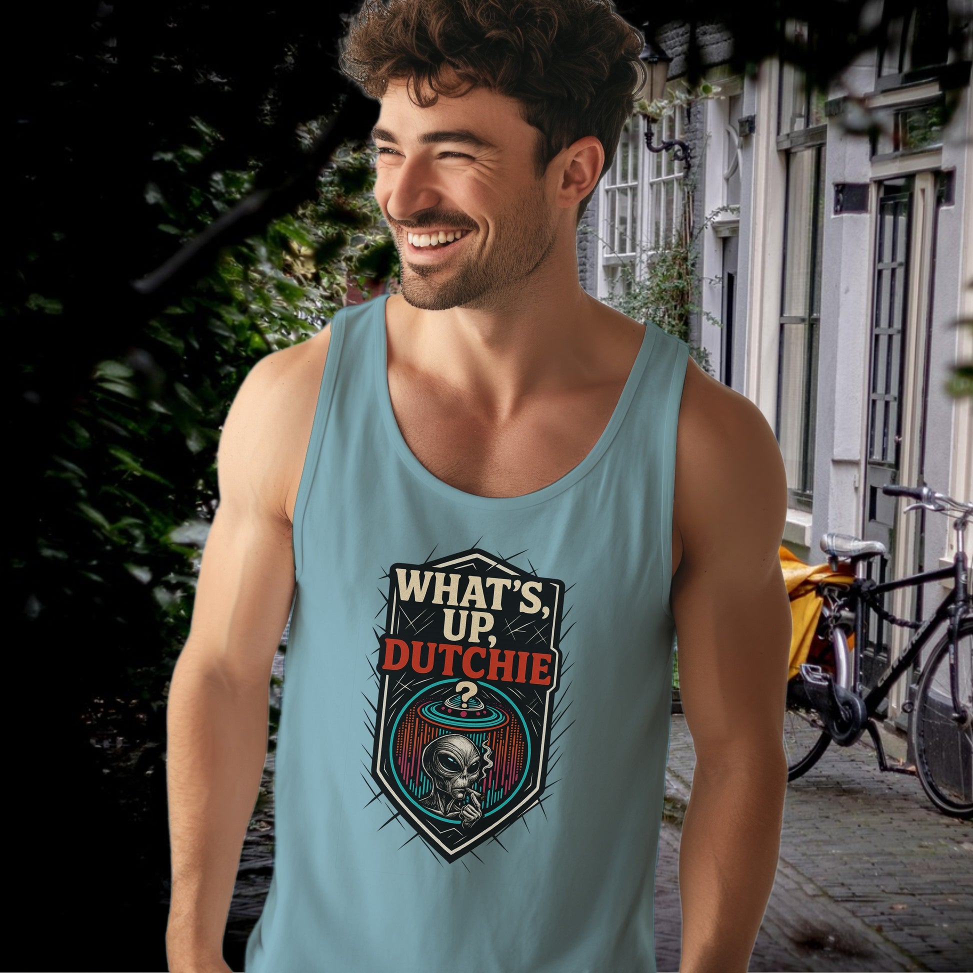 What's Up Dutchie Alien Design Men's Tank Top product