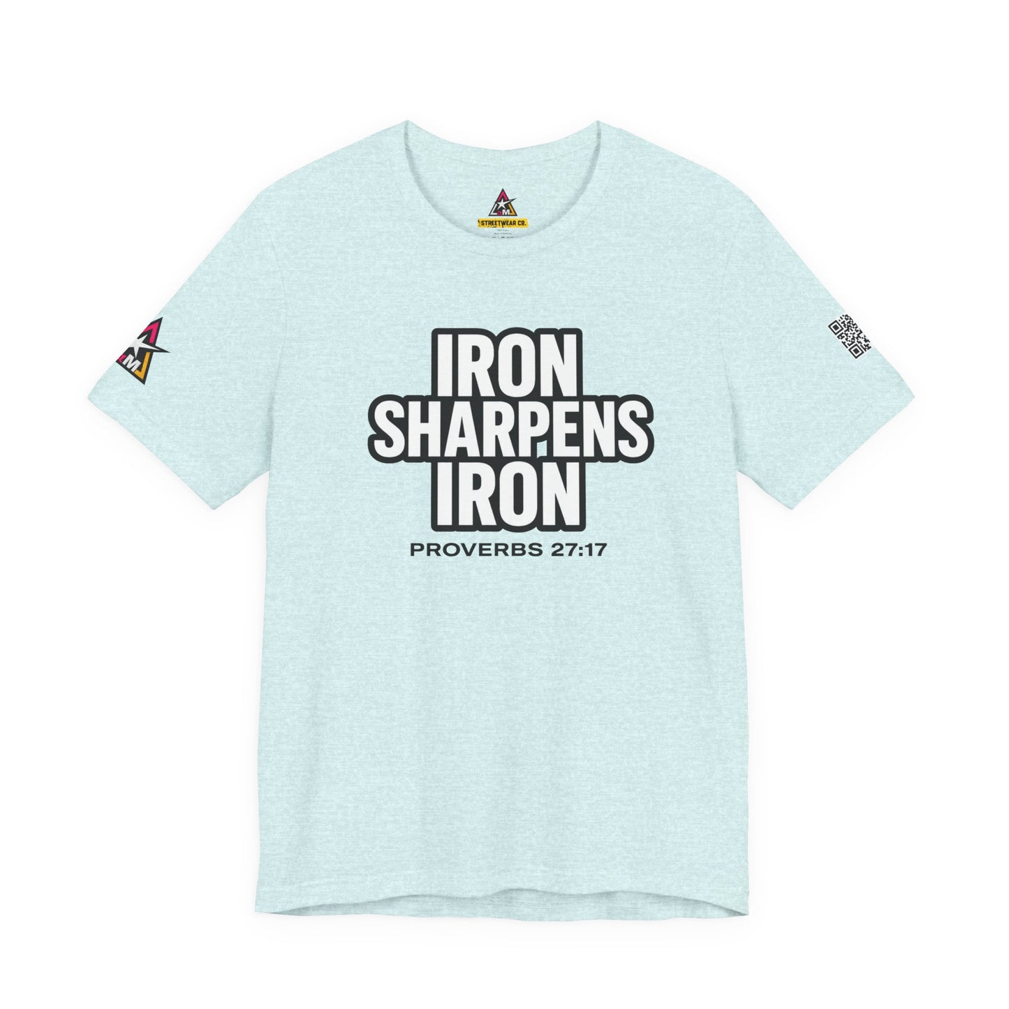 Iron Sharpens Iron Graphic T-Shirt | Proverbs 27:17 Christian Tee | Faith & Strength Streetwear