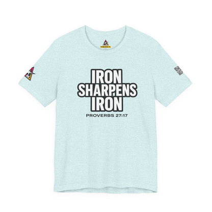 Iron Sharpens Iron Graphic T-Shirt | Proverbs 27:17 Christian Tee | Faith & Strength Streetwear