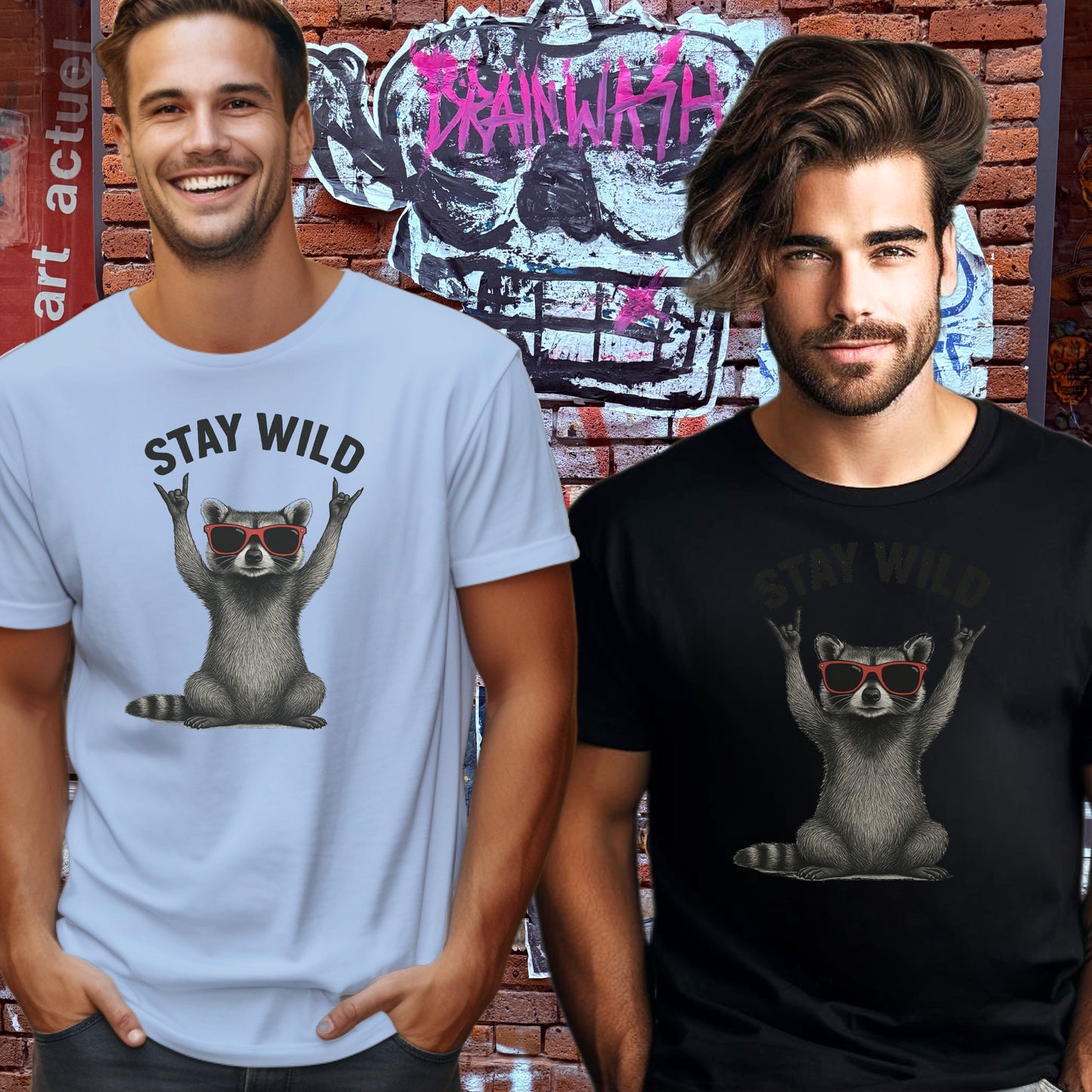 Stay Wild Raccoon Design Tee for Bold Style