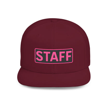STAFF Embroidered Snapback Hat | Funny Event Crew Cap | Minimalist Streetwear Hat | Festival & Team Uniform Cap