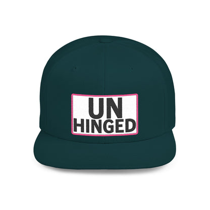 UNHINGED Embroidered Snapback Hat | Funny Statement Cap | Bold Streetwear Flat Bill | Dark Humor Gift