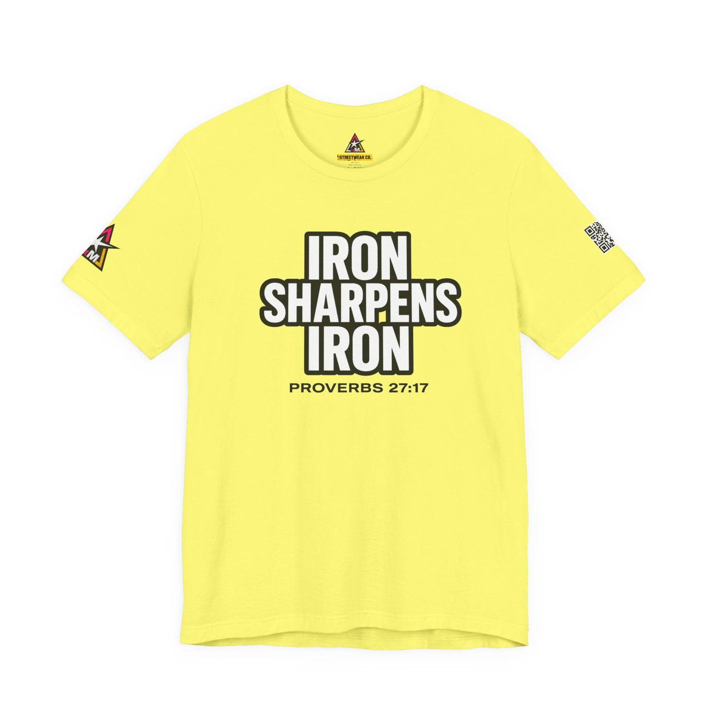 Iron Sharpens Iron Graphic T-Shirt | Proverbs 27:17 Christian Tee | Faith & Strength Streetwear