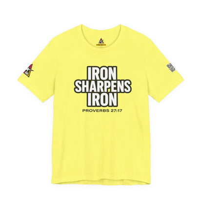 Iron Sharpens Iron Graphic T-Shirt | Proverbs 27:17 Christian Tee | Faith & Strength Streetwear