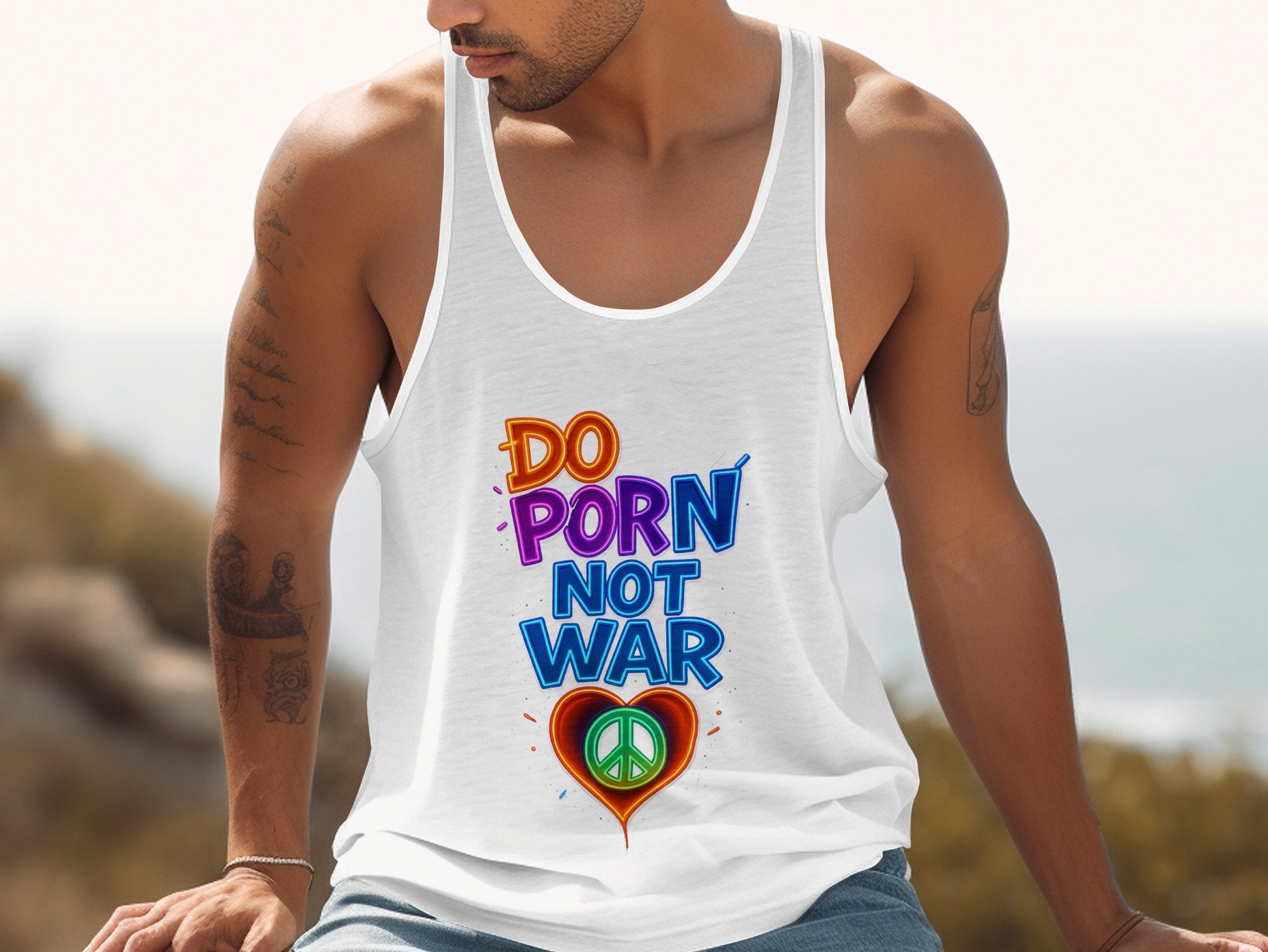 Do Porn Not War Graphic Tank Top product