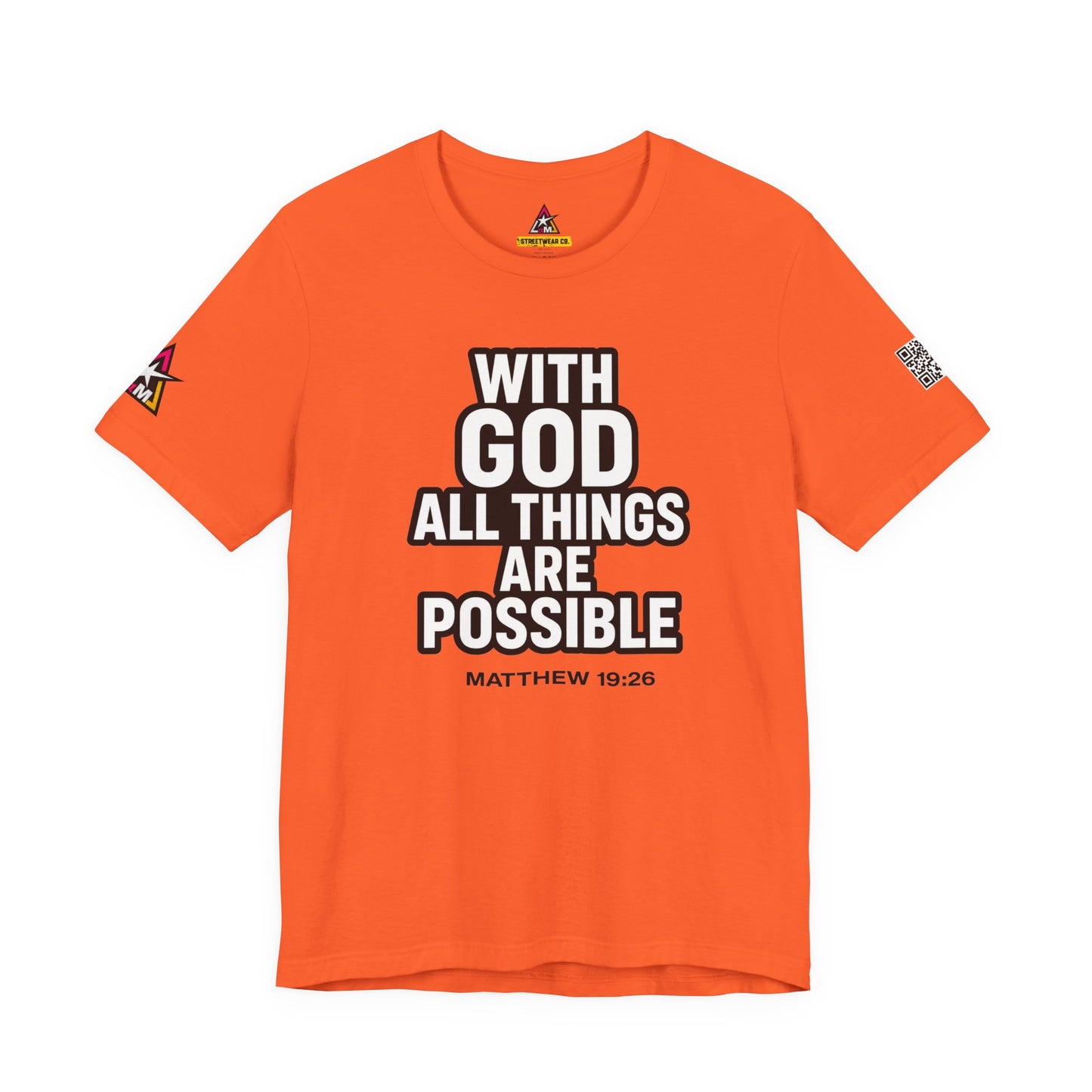 With God All Things Are Possible Graphic T-Shirt | Matthew 19:26 Christian Tee | Faith & Strength Streetwear