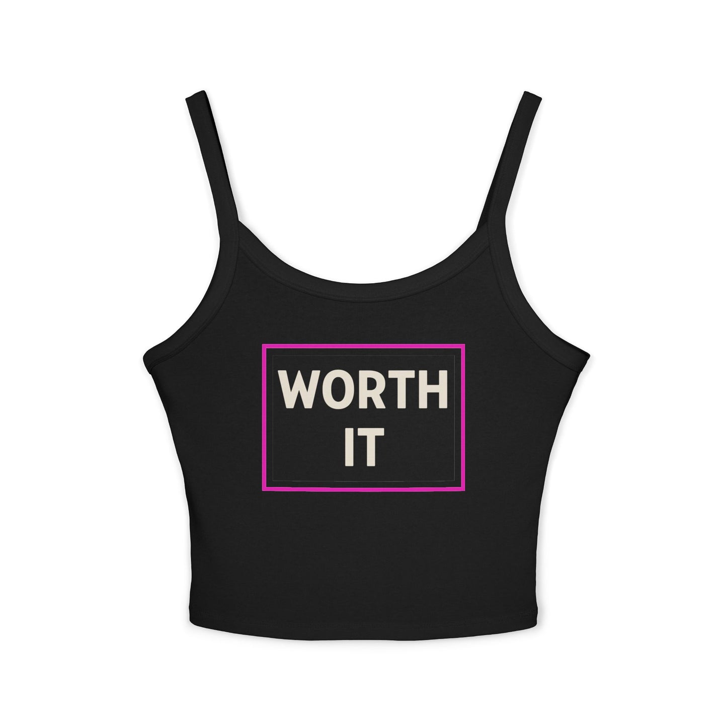 WORTH IT | Funny Dating Graphic Spaghetti Tank | Flirty Confidence Streetwear