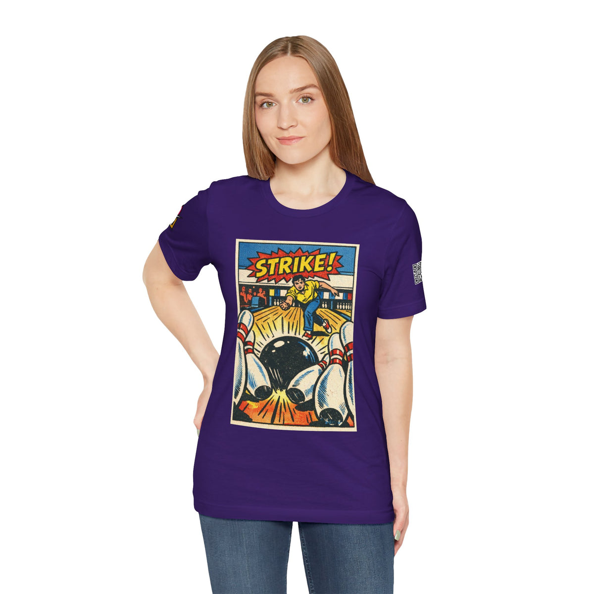 Strike Graphic T-Shirt | Bowling Streetwear Tee | Retro Bowling Shirt  STRIKE.