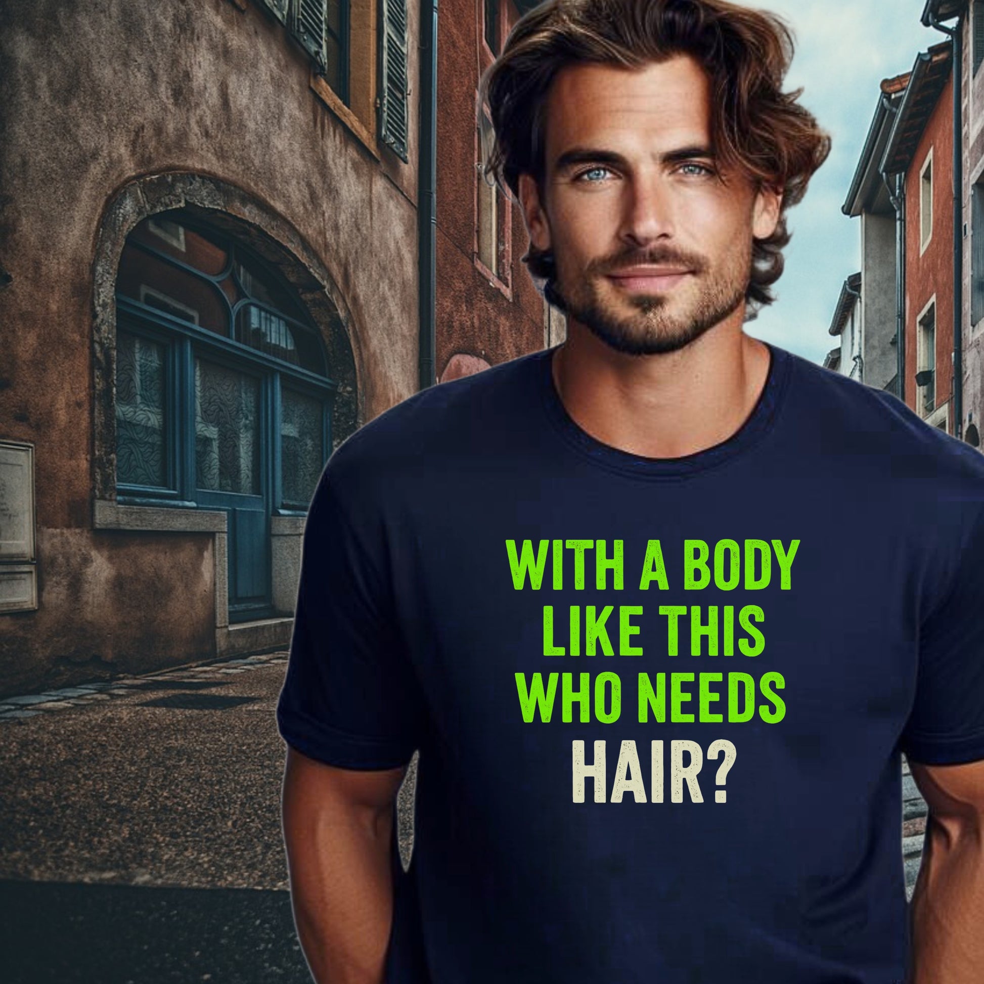 With a Body Like This Who Needs Hair T-shirt