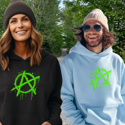 Vibrant Anarchy Symbol Hoodies for Bold Fashion