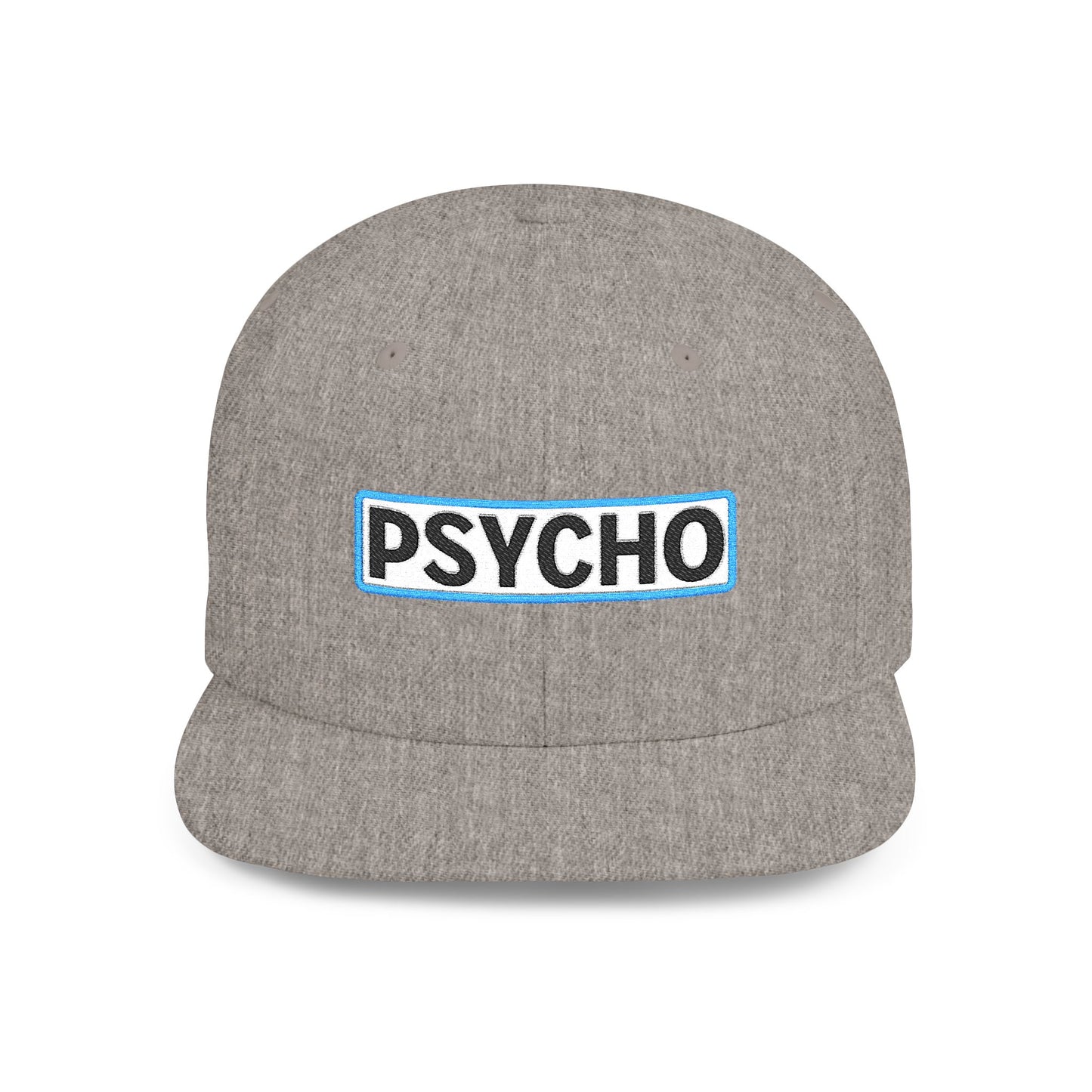PSYCHO Embroidered Snapback Hat | Funny Statement Cap | Bold Streetwear Flat Bill | Conversation Starter Gift