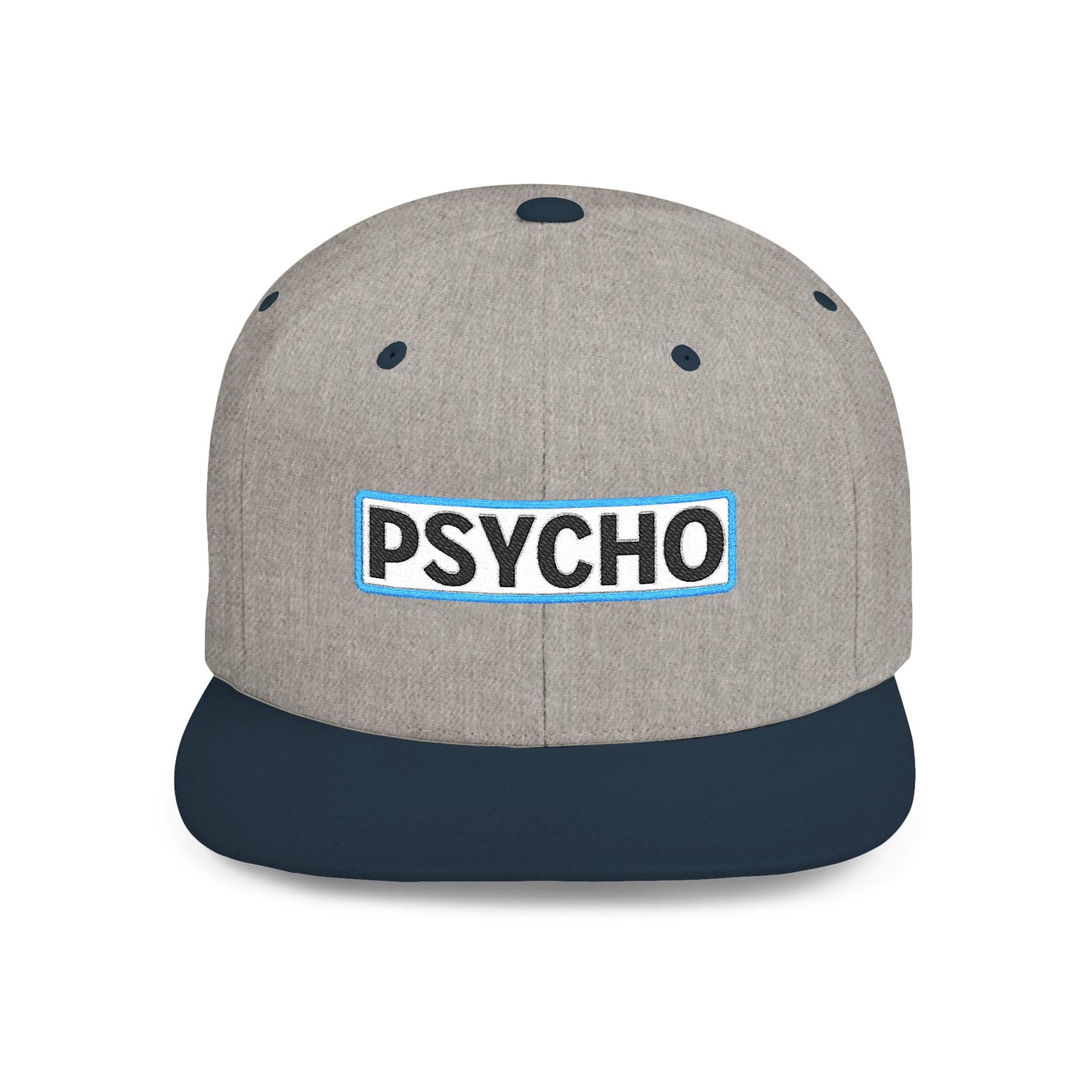 PSYCHO Embroidered Snapback Hat | Funny Statement Cap | Bold Streetwear Flat Bill | Conversation Starter Gift