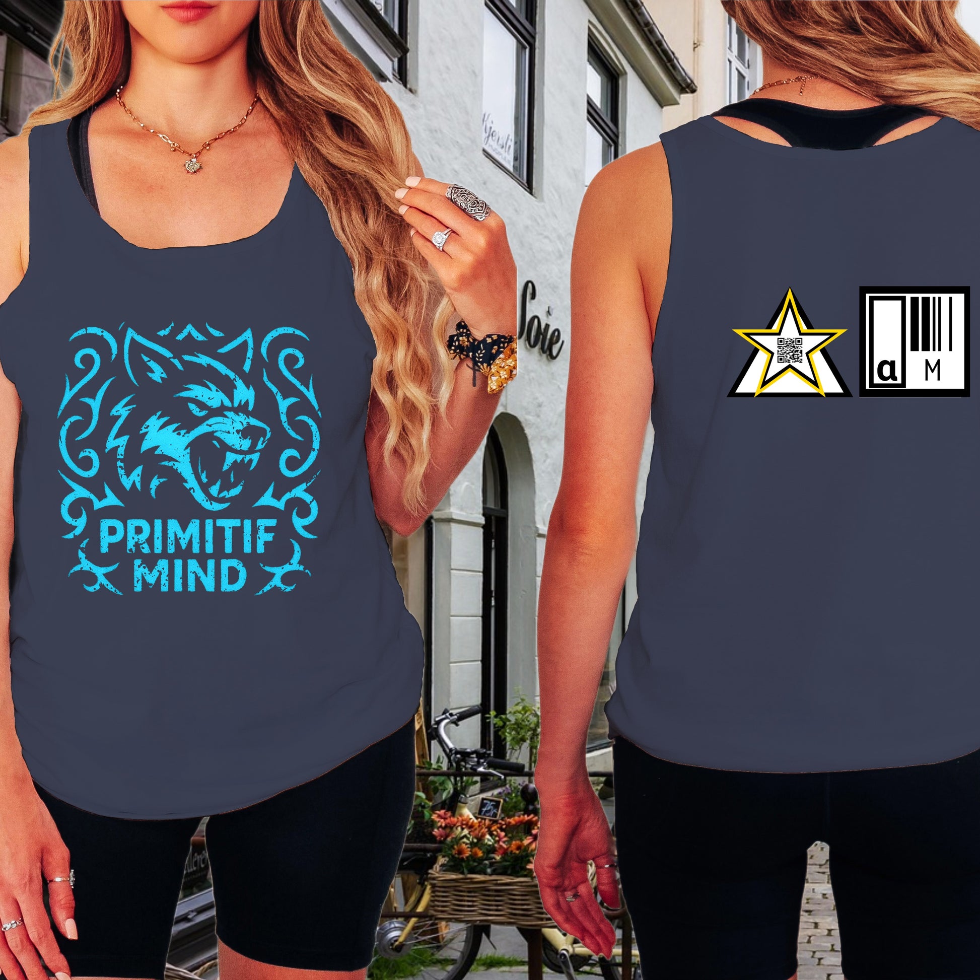 Primitif Mind Graphic Wolf Blue Design Shirt product