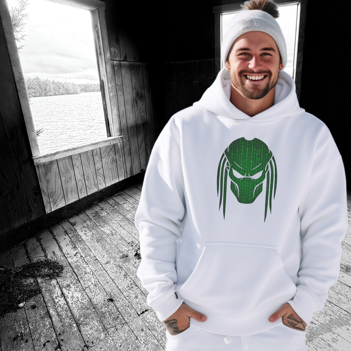 Stylish Graphic Alien Face Hoodie for Casual Wear