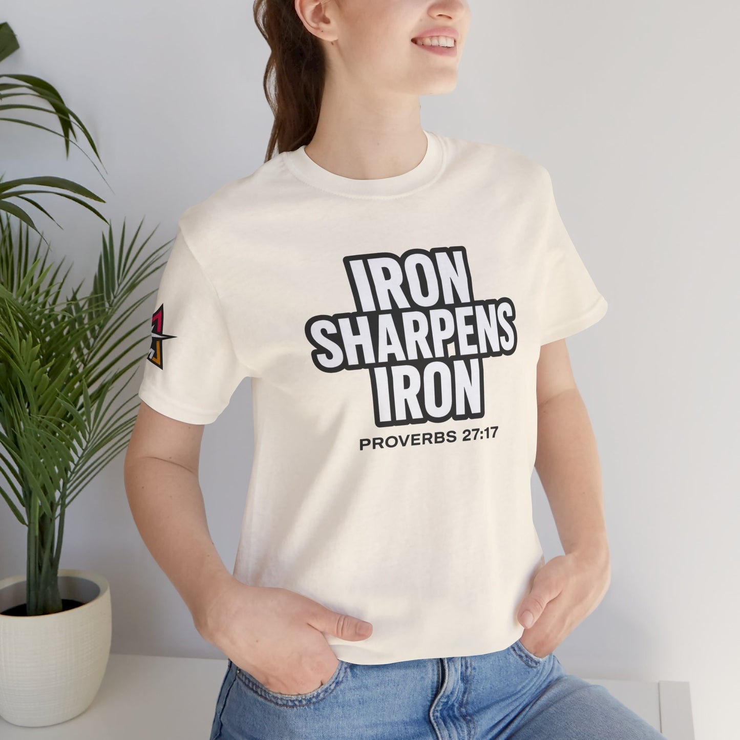Iron Sharpens Iron Graphic T-Shirt | Proverbs 27:17 Christian Tee | Faith & Strength Streetwear