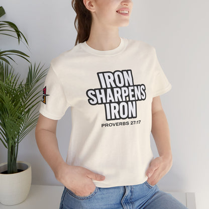 Iron Sharpens Iron Graphic T-Shirt | Proverbs 27:17 Christian Tee | Faith & Strength Streetwear