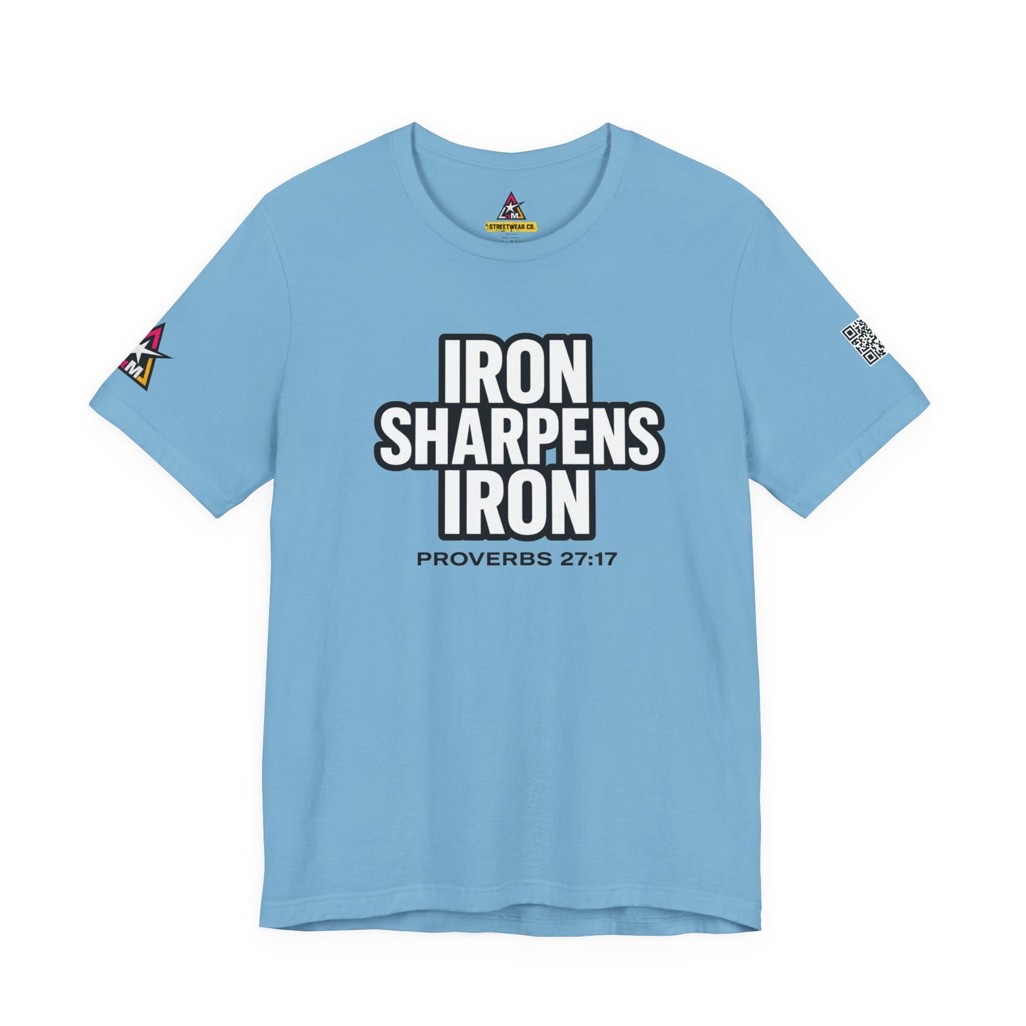 Iron Sharpens Iron Graphic T-Shirt | Proverbs 27:17 Christian Tee | Faith & Strength Streetwear