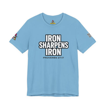 Iron Sharpens Iron Graphic T-Shirt | Proverbs 27:17 Christian Tee | Faith & Strength Streetwear